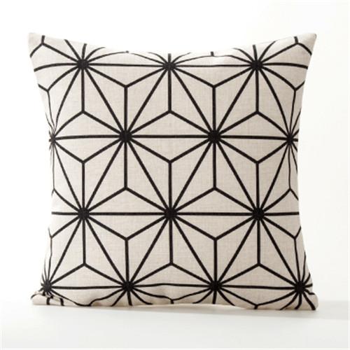 Quadratisch 18" Weiß und Schwarz Geometrisch Kissenbezug Dekorative Kissenbezüge Vintage Heimdeko Kissenbezughülle Für Sofa Zuhause