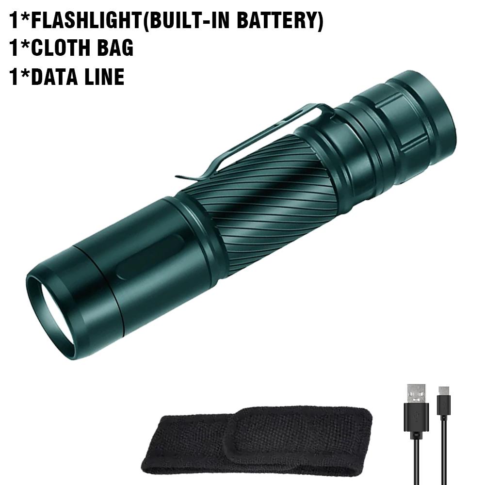 Powerful LED Flashlight Outdoor Portable Tactical Torch with Pen Clip Outdoor Waterproof Super Bright Light for Explore Hiking