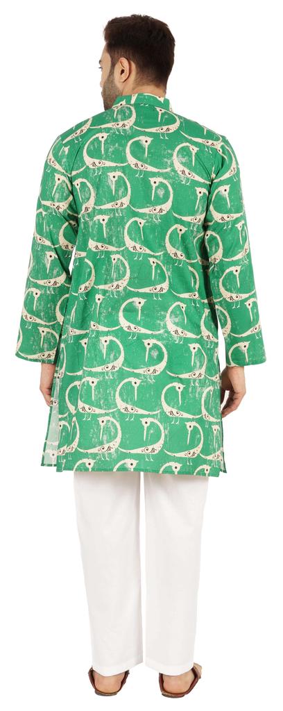 Atasi Indian Designer Kurta for Men Printed Long Sleeves Summer Ethnic Long