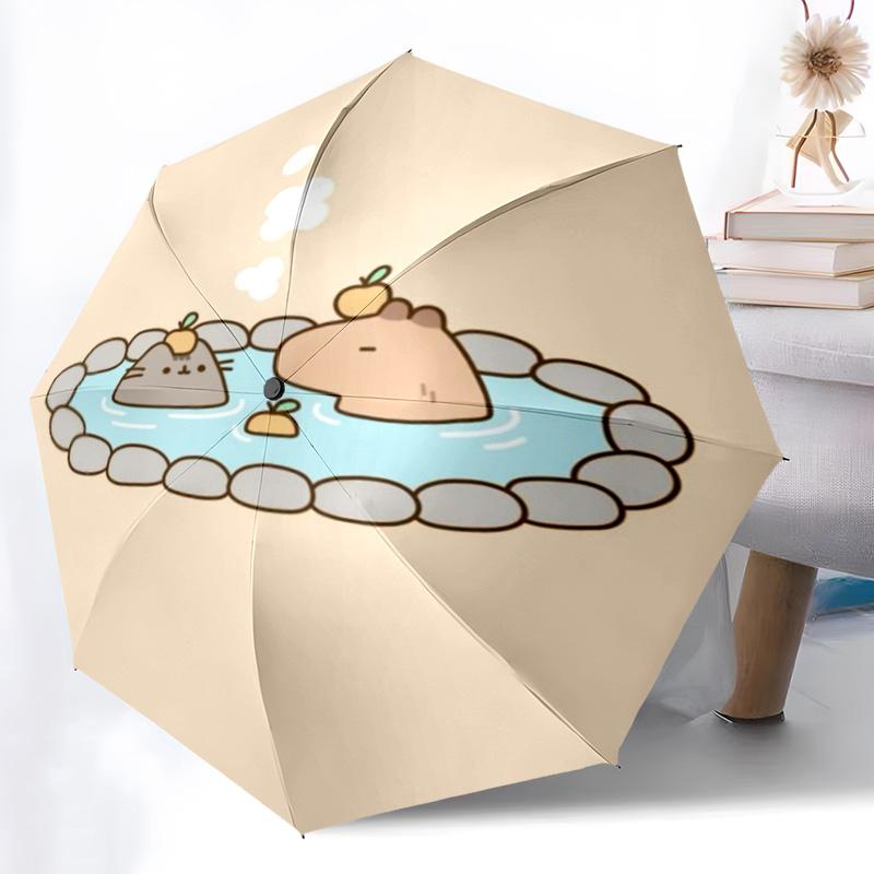 Capybara Begleiter Faltbarer Regenschirm Reise 8 Rippen Sonnenschirm Reise