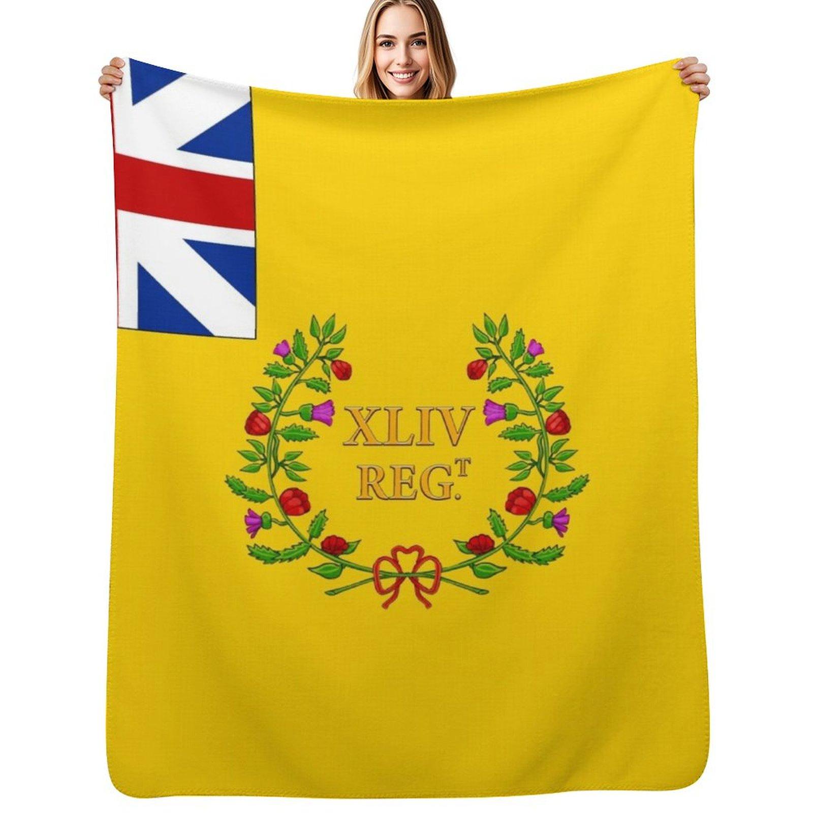 Napoleonic British flag of the South Essex 1st battalion of foot Throw Blanket Spring Fall Cozy Throw Blanket for Couch Size: 75*100cm, Weight: 230 GSM