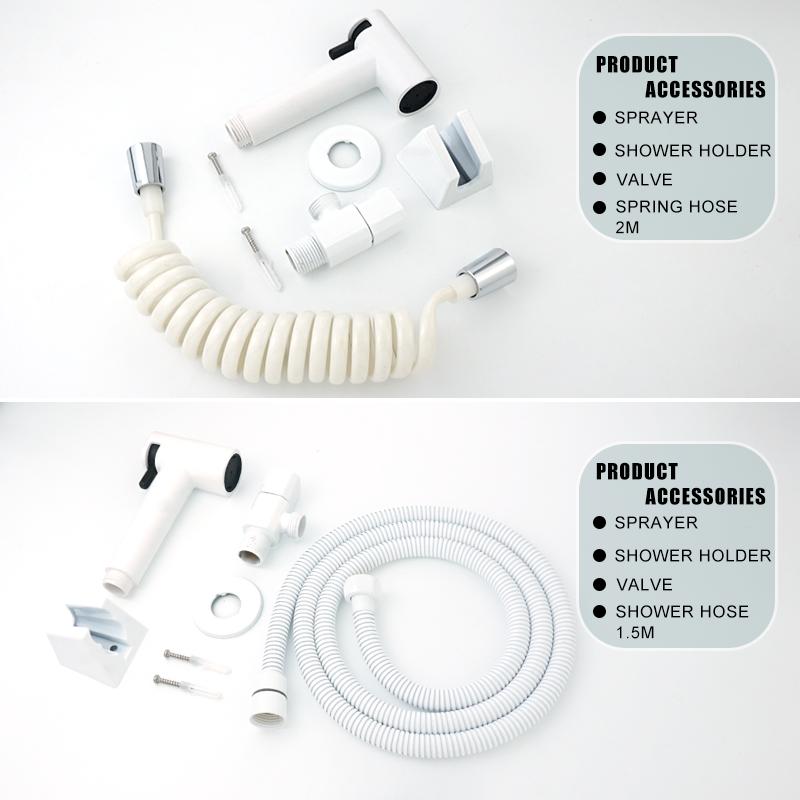 Set Bidet Portatile con Doccetta a Mano Montaggio a Parete Bianco Pistola a Spruzzo Doccia Portatile Rubinetto Risciacquo ad Alta Pressione Spruzzatore Accessori Bagno