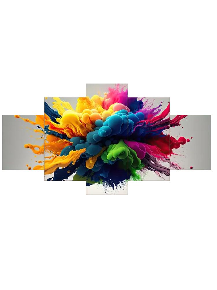 

5 Panels Colorful Smoke Posters, Modern Wall Arts, Ideal Decoration For Bedroom, Living Room, Kitchen, Dormitory,No Frame 20x35 20x45 20x55CM