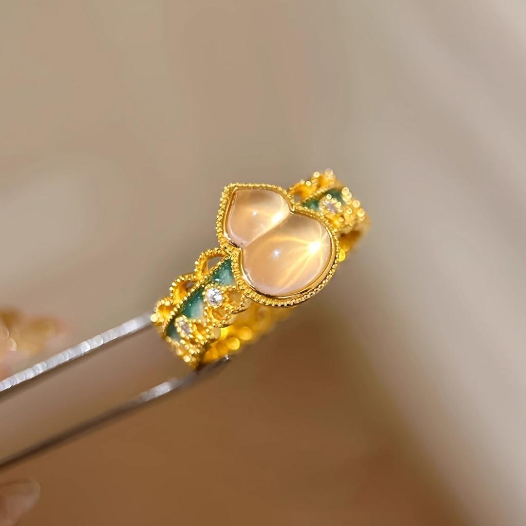 

Стильное геометрическое кольцо с агатом в форме тыквы для женщин, высококлассный изысканный аксессуар, мода