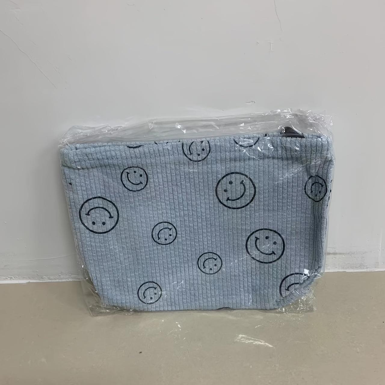 

Очаровательная вельветовая комедийная сумка, винтажный косметический кошелек, портативный пенал и дорожный органайзер для туалетных принадлежностей. синий