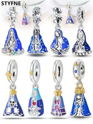 Verkupferte Original-Charms Religiöse Madonna-Perlen Passend für Armband Damenschmuck Geschenk