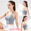 Women Stylish Cross Back Yoga Tank Top with One-piece Chest Pads, Elastic Comfort Workout Bra, Light Support Activewear for Sports and Outdoor
