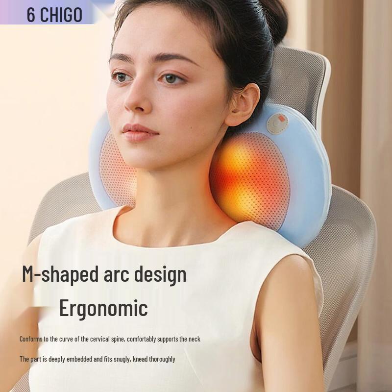 Chigo Neck and Shoulder Massage Pillow with Heat Therapy CN Plug (adapter Included)