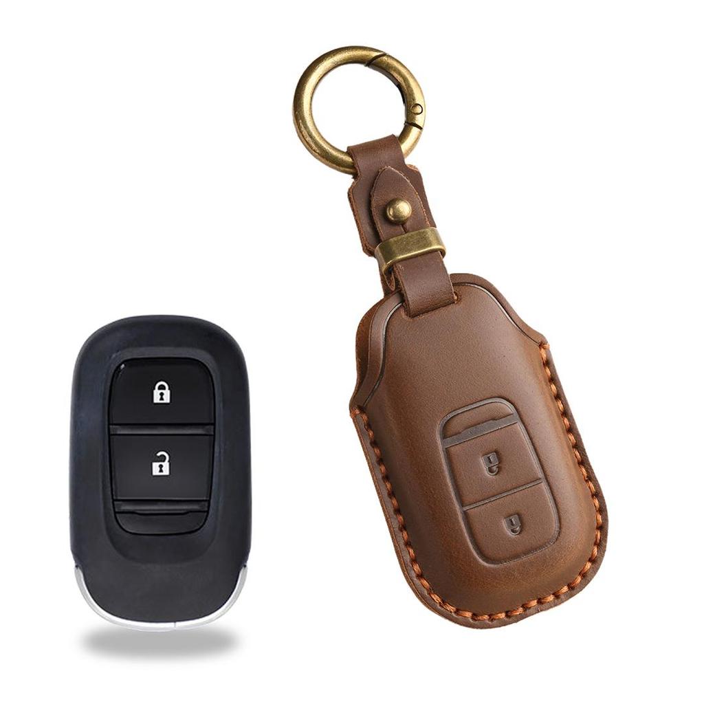 [Honda]Car Key Cover Handmade cowhide Suitable for New Style Civic CRV Haoying Binzhi