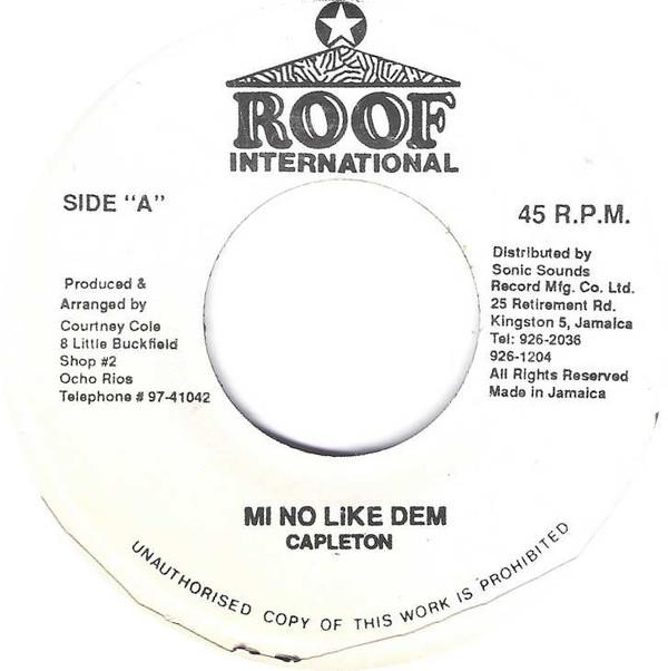 

7inch Record CAPLETON Mi No Like Dem NONE Roof Internatio Jamaica Reggae Ska Dub Used