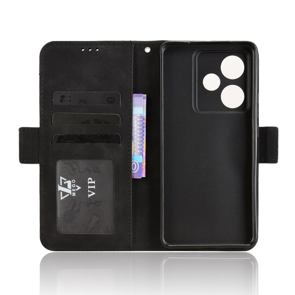 Für Realme GT7 5G (China)/Realme GT 7 5G Lederhülle Handy-Brieftaschen-Hülle mit mehreren Kartenfächern