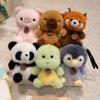 12cm Cute Sitting Animals Red Panda Cat Sloth Plush Pendant Doll Stuffed Capybara Pig Plush Baby Toy Gifts