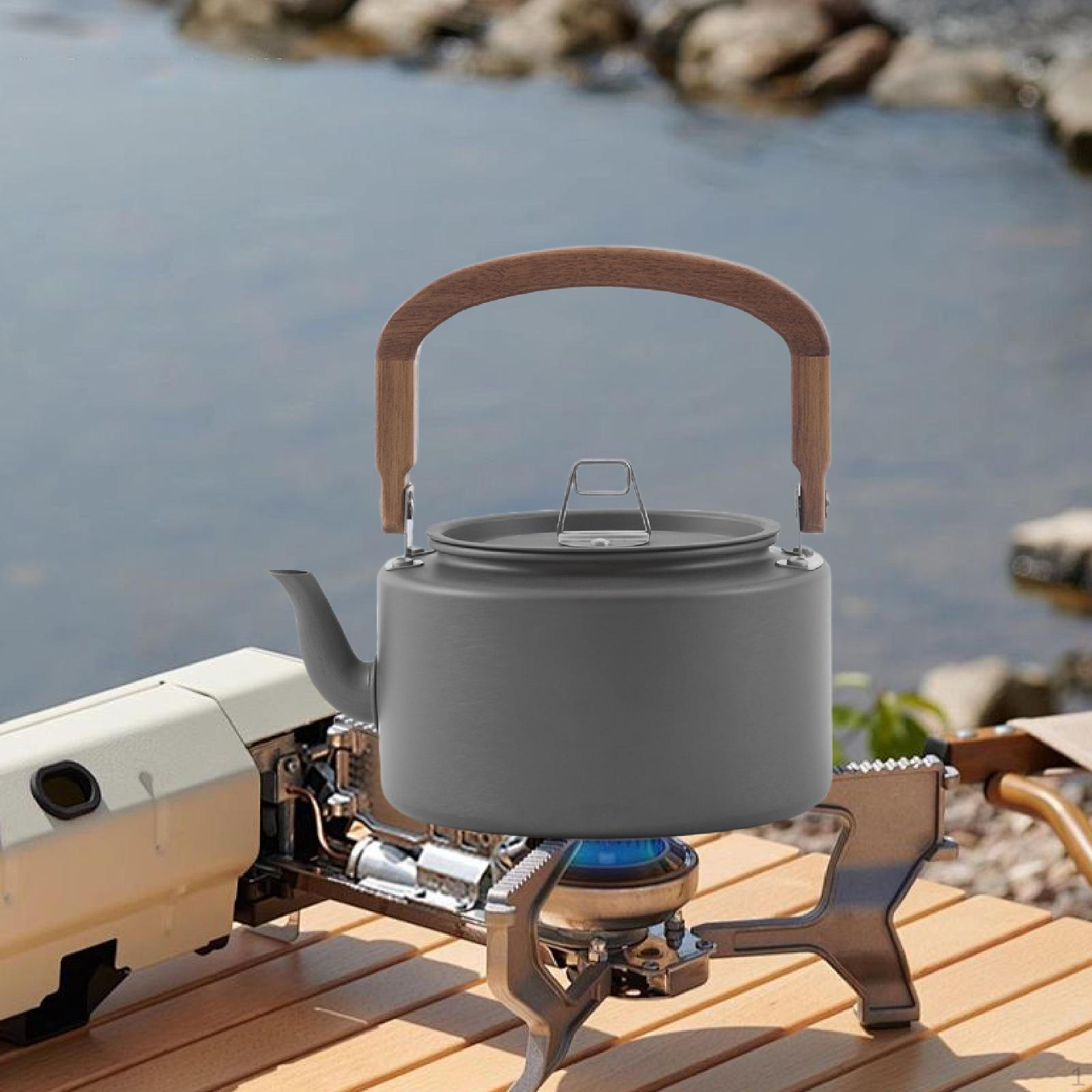 

Походный чайник для воды, походный чайник для чая и кофе для кипячения на пикнике серый