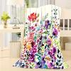 Soft, Cozy, Machine Washable Flannel Blanket with Vibrant Floral Design - Luxurious All-Season Blanket Perfect for Couch, Bed, O