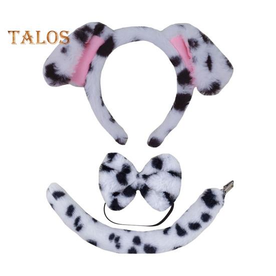 

2/3/4 шт./компл., набор из собачьих ушей и колец для волос для взрослых и детей, плюшевый хлопковый наполнитель, нос, хвост, галстук-бабочка для косплея, рождественский подарок на вечеринку в честь Хэллоуина