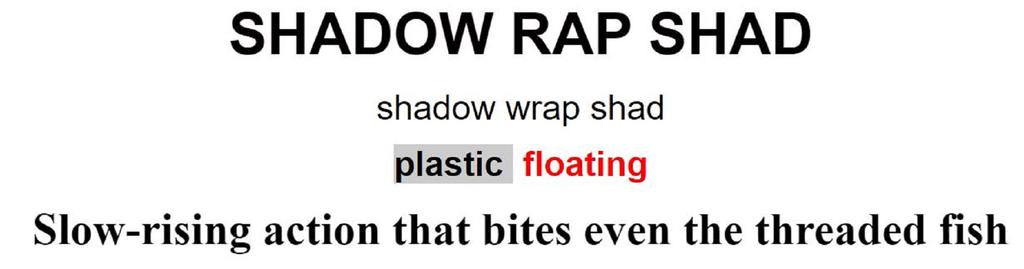 Rapala Shadow Rap Shad Floating Lure SDRS09/BBH (9016)