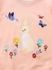 Autumn Cotton Knit Rabbit Embroidery Girls' Hoodie