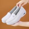 Mother Nurse Work Shoes Women Flat Leather Shoes Casual White Wedge Heel Soft Sole Non Slip Caring Comfortable  Shoes