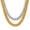 Punk Fashion 10mm Cuban Link Chain Necklaces Male Thick Gold Silver Color Stainless Steel Heavy Chain for Men Party Jewelry Gift