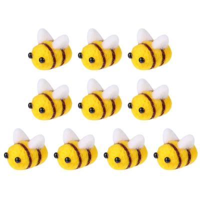 10Pcs Felt Bees Decoration for Crafts Wool Bee Decor Plush Knitted Flowers for Tiered Tray Decoration DIY Craft Decoration Party