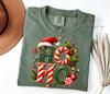 Comfort Colors® Ho Ho Christmas Shirt, Santa Hat T-Shirt, Funny Christmas Sweatshirt, Christmas Lights Candy HoHo Shirt, Retro Holiday Shirt