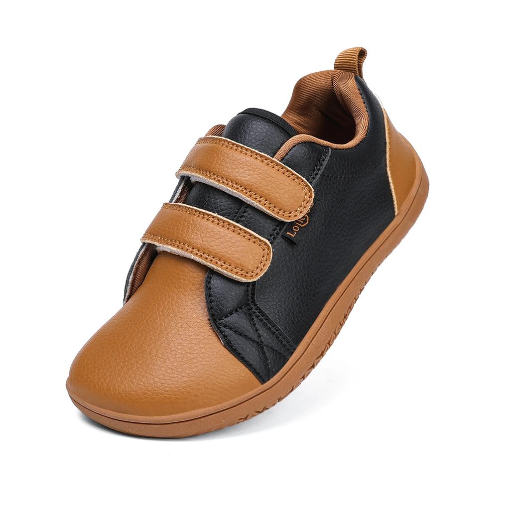 Dziecięce Buty Boso Chłopcy Dziewczynki Szeroki Przód Minimalistyczne Modne Trampki Lekkie Na Rzepy Skóra Sztuczna Płaskie Buty do Chodzenia