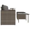 3 Piece Garden Sofa Set with Cushions Grey Poly Rattan