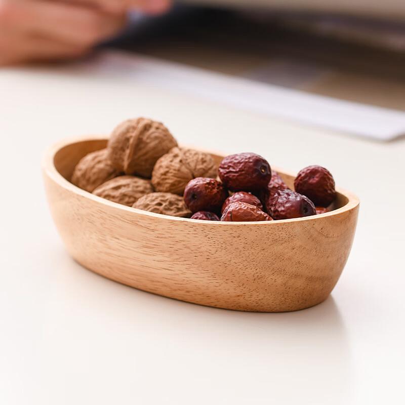 ZISIZ Salatschüssel aus Gummiholz in Bootsform (2er-Pack)