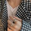 Trendy Retro Rui Li Irregular Ring: Women's Popular European & Korean Style Index Finger Jewelry