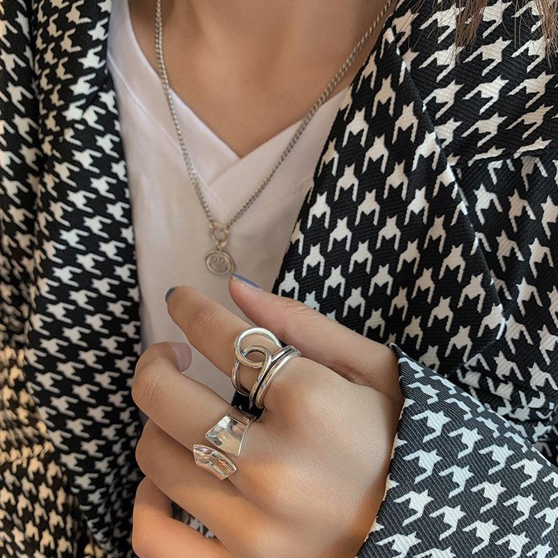 Trendy Retro Rui Li Irregular Ring: Women's Popular European & Korean Style Index Finger Jewelry