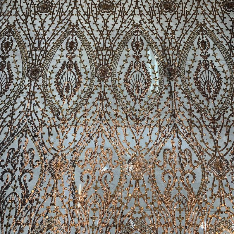1/3Yards Luxury Sequin Beaded Lace Fabric Embroidered Tulle Mesh Fabric for Wedding Dress Evening Gown Bridal Party DIY Sewing