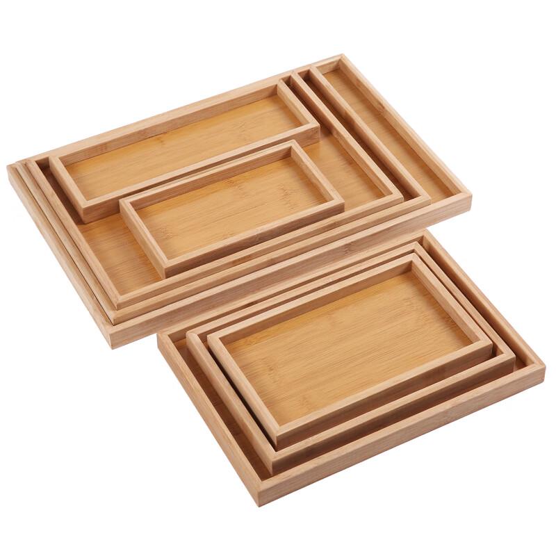 Bamboo and Wood Snack Serving Tray