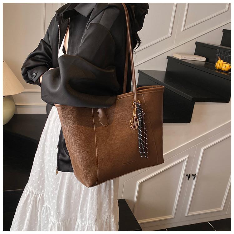 Borsa a Tote di Grande Capacità per Donna in Materiale PU con Chiusura Superiore a Zip per Uso Quotidiano