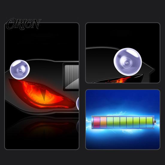 Wireless LED Car Light Solar Devil Eyes for Windshield, Magnetic Installation Window Warning Sign with Three Custom Display Smart Modes, Digital