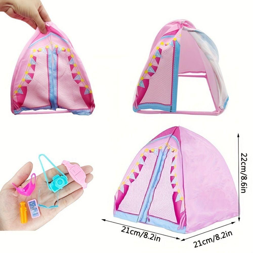 1Set 1:12 Scale Doll Camping Set Playing House Miniature Tent Dollhouse Scene Tent Model  Doll House