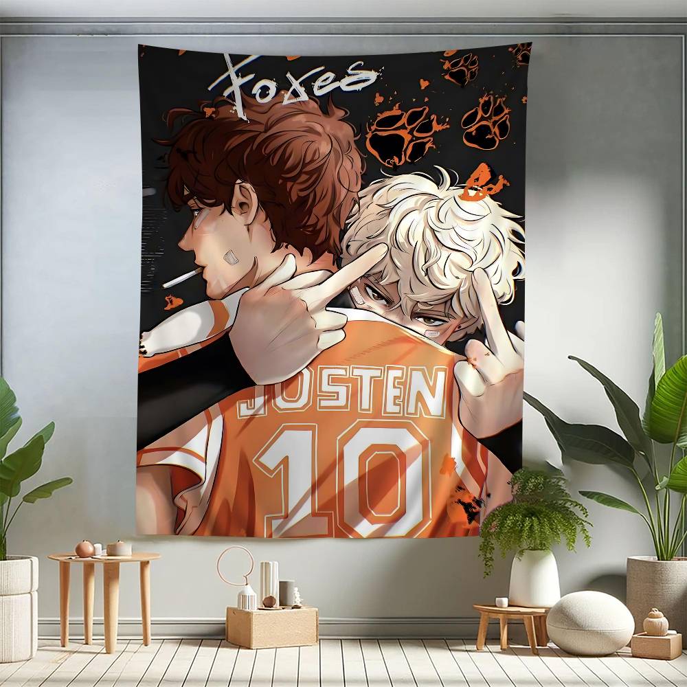 The Foxhole Court Neil Josten Wall Tapestry  Moody Dark Fantasy Art Edgy Room Decor for All for the Game Book Series Fans