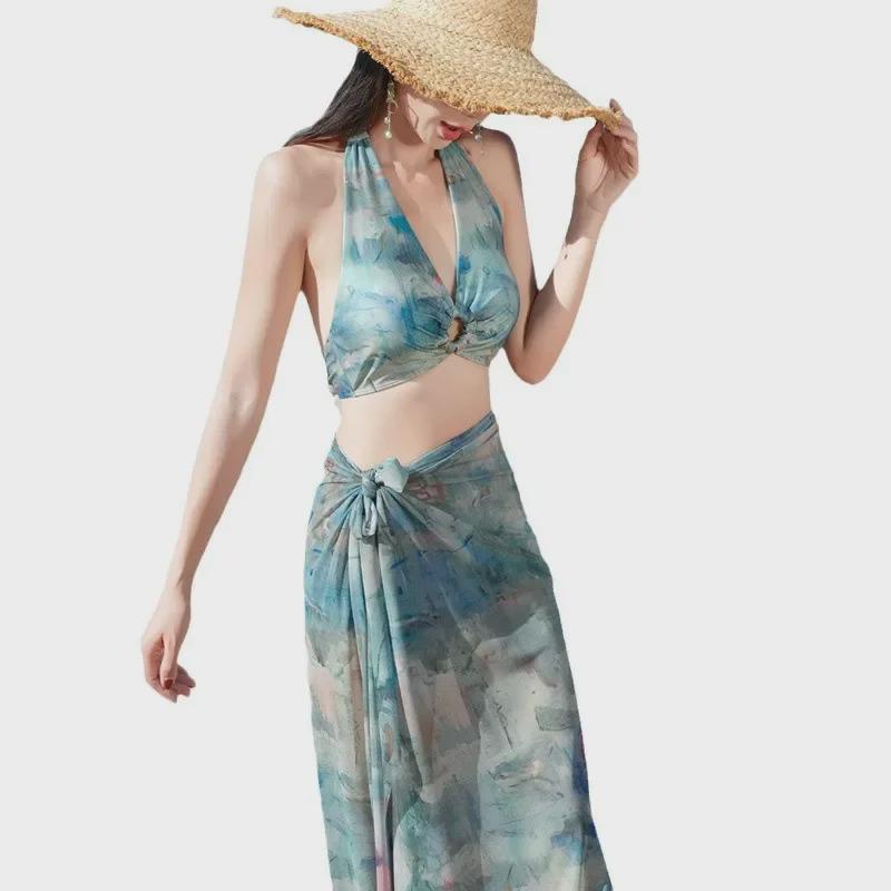 2025 Seaside Vacation Bikini Split Three-Piece Swimsuit for Women