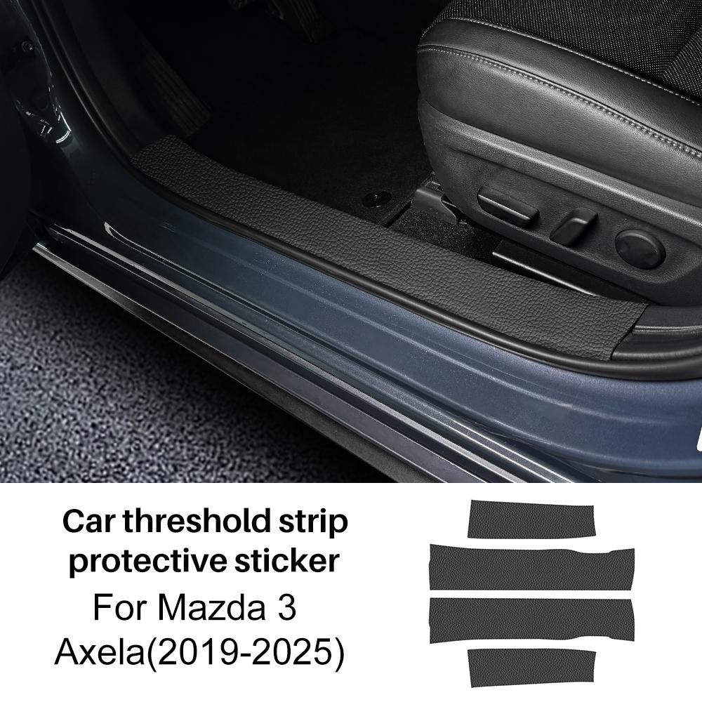 Suede For Mazda 3 BP 2019 2020 2021 2022 2023 2024 2025 Mazda3 Axela Car Front Rear Threshold Protection Sticker Accessories DD2