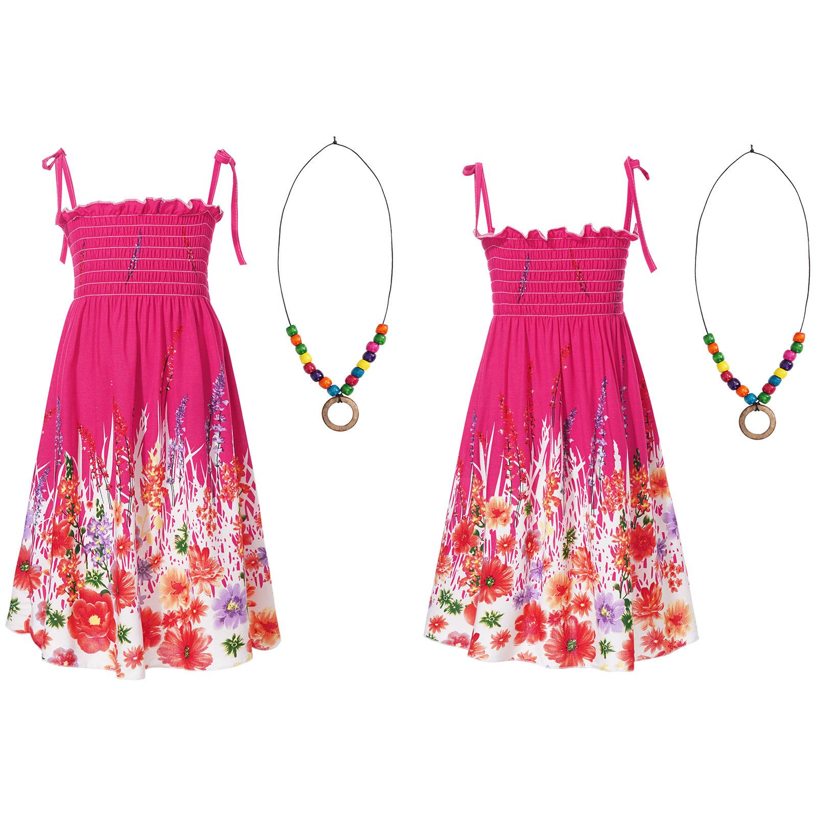 

Богемні сукні для літніх дівчат із відкритими плечима, пляжна сукня-камі з квітковим принтом і намистом 8-10 Years