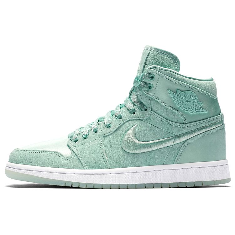 

Air Jordan 1 Retro High Season of Her: Мятные женские кроссовки Зеленые мятно-пенные Бело-металлик-золотые AO1847-345