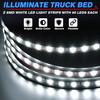 MICTUNING 2Pcs 60 Inch White LED Cargo Truck Bed Light Strip Lamp Waterproof Lighting Kit With On-Off Switch Fuse 2-Way Splitter Cable Compatible