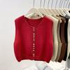 Gilet Maglione Autunno Donna Arcobaleno Monopetto Bottoni Morbido Maglione Lavorazione a Maglia Larga Gilet Scollo a V Maglieria Cardigan Gilet da Donna