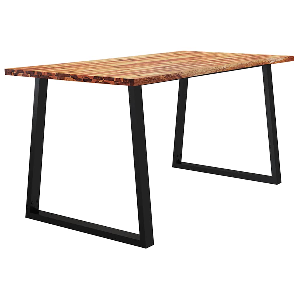 Dining Table with Live Edge 160 x 80 x 75 cm Solid Acacia Wood