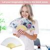 Folding Hand Fans for Women Reusable Paper Fan for Wedding Dancing Party Favors DIY Crafts Lightweight Travel Fan