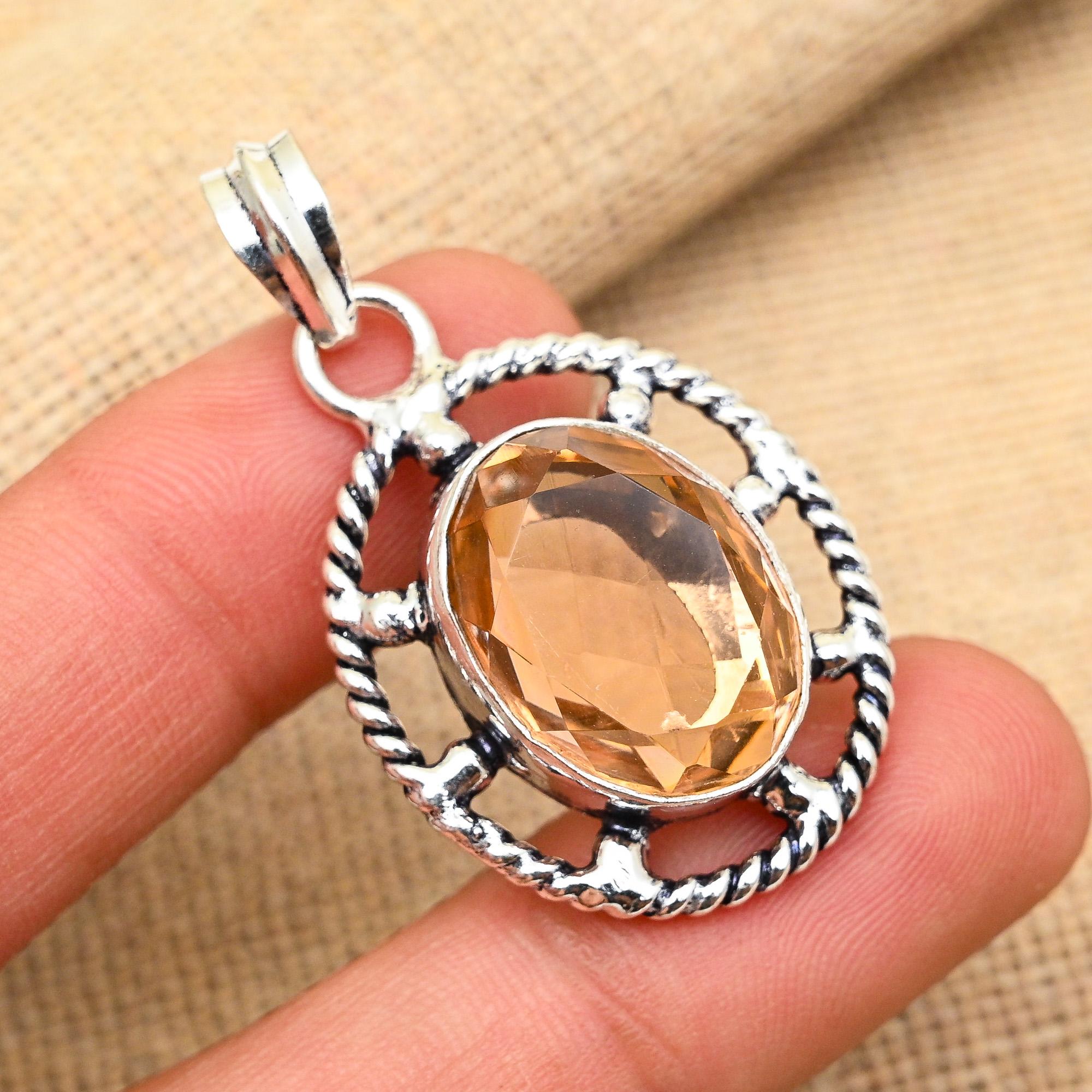 

Драгоценный камень морганит, ювелирные изделия ручной работы из стерлингового серебра 925 пробы, удивительный кулон для нее