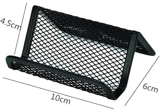 6-piece metal mesh business card holder and desktop display stand