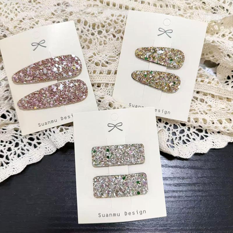 Korean Sparkle Water Drop Hair Clip for Girls - Gentle, No Damage to Hair