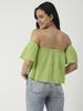 Moomaya Cotton Printed Off-Shoulder Top Summer Wear Crop Top For Women