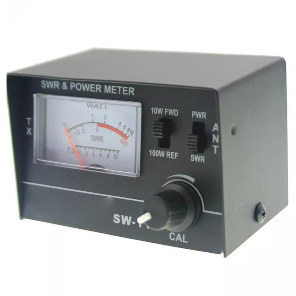 SW111 VSWR and Power Meter 100W for CB Radio Antennas Analog Meter with 10W and 100W Power Switches and Rear Mounted Connectors