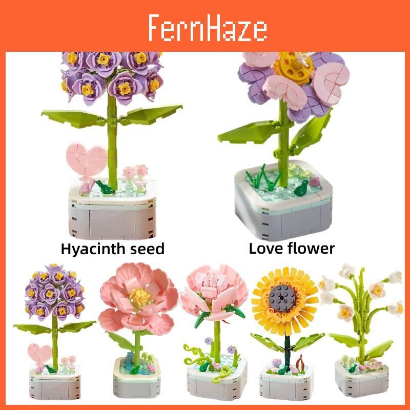 Creative Plant Flower Building Blocks For Children Diy Puzzle Toy Gift For Valentine's Day Sunflower Style